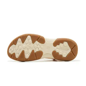 Detailed view of the non-slip rubber sole of a summer bohemian sandal showing size 36.