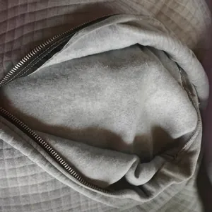 Men's plaid tactical hoodie main image showing warm grey fleece lining and zipper detail