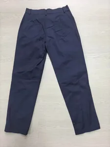 Detailed back view of men's navy blue 100% cotton casual outdoor cargo pants