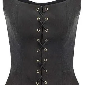 Damen schwarze Schnürweste Korsett für Piraten Renaissance Cosplay Kostüme Top