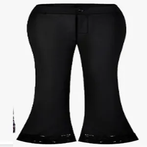 Pantaloni a zampa d'elefante anni '70 neri da uomo con orli decorati con paillettes