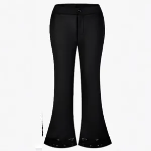 Pantaloni da uomo neri svasati anni '70 per discoteca con finiture in paillettes