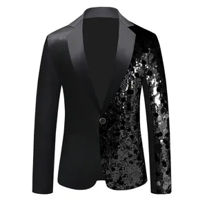 Giacca blazer da uomo con paillettes per spettacoli ed eleganti feste formali