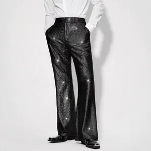 Pantalon élégant à paillettes pour hommes, idéal pour soirées et spectacles de gala