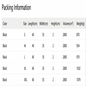 Detailed size chart with packaging dimensions and weight for double-breasted wool coat