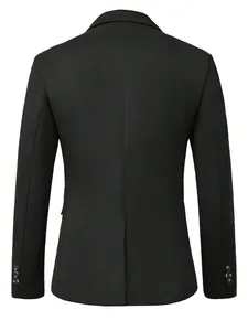 Vue arrière détaillée de haute qualité d'un blazer classique en daim noir pour hommes