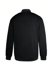 Detailed back view of a minimalist black street style racing jacket and baseball uniform