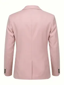 Achteraanzicht van een roze heren blazer in slim fit voor zaken en officiƫle feesten