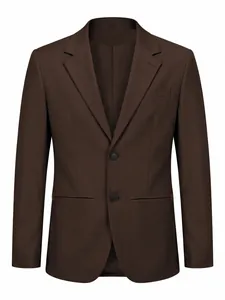 Vooraanzicht van een professionele bruine herenblazer voor zakelijke casual evenementen