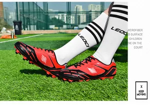 Strapazierfähige Mikrofaser-Fußballschuhe für Kinder auf Kunstrasen mit AG-Stollen