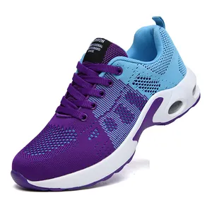 Scarpe da Corsa da Donna in Maglia Traspirante Sneakers con Cuscinetto d'Aria Stile Coreano Leggere Flyknit Casual Sportive