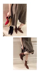 Bottines élégantes à bout pointu en daim pour femmes, disponibles en plusieurs coloris.