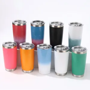 Collection de gobelets isothermes 20oz en acier inoxydable dégradé et uni avec couvercles