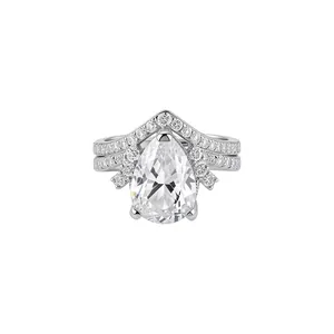 Luxe Koperen Zirconia Traanvormige Open Ring Voor Vrouwen Elegante Verstelbare Vingerring Mode Sieraden Cadeau