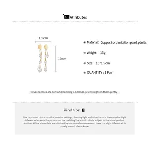 Spécifications détaillées de taille et de matériau pour boucles d'oreilles perles vintage