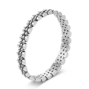 Minimalist stainless steel watch strap style link bracelet for men and women