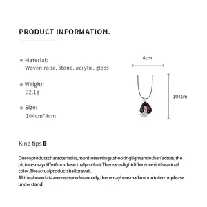 Specificaties voor de Boheemse hartketting met kwastjes en een zwart lederen koord