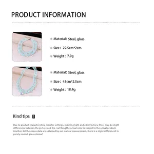 Informations détaillées sur l'ensemble de bijoux collier et bracelet en dentelle perlée