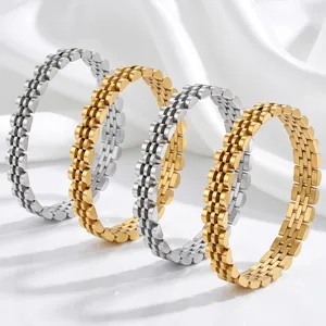 Minimalist Stainless Steel Watch Chain Style Bracelet For Men Women Light Luxury Fashion Geometric Metal Link Bracelet