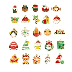 Set mit diversen Weihnachtsanhängern aus Legierung für DIY-Schmuck und Schlüsselanhänger