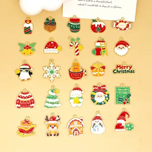 Auswahl von 25 bunten Emaille-Weihnachtsanhängern für DIY-Schmuck und Bastelarbeiten