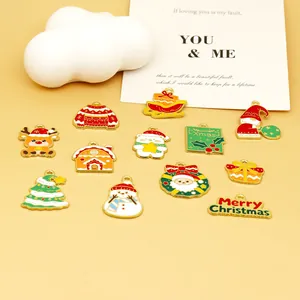Vielzahl von Weihnachts-Emaille-Anhängern für DIY-Schmuck und Schlüsselanhänger-Sets
