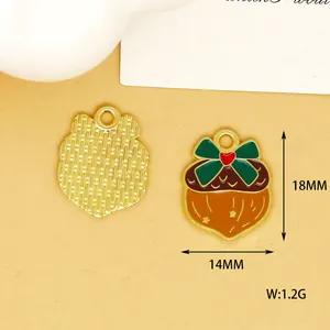 Emaillierter Eichel-Anhänger aus Legierung für DIY-Schmuckherstellung 18x14mm und 1,2g