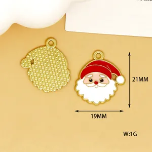 Abmessungen des Weihnachtsmann-Emaille-Anhängers für die Schmuckherstellung 21x19mm