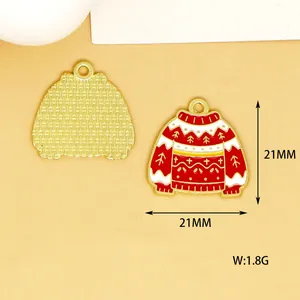 21mm Weihnachts-Emaille-Anhänger-Detail mit Gewichts- und Maßangaben