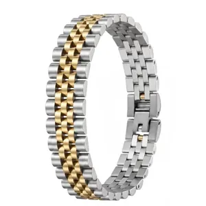 Bicolor Edelstahlarmband im Jubilee-Stil für Damen und Herren, Uhrendesign