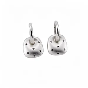 Koreanische Minimalistische C-Form Emaille Polka Dot Ohrringe Für Damen Kupfer Ohrstecker Mit Silberstift Rund Quadrat Schmuck