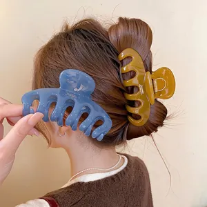 Pince à Cheveux en Acrylique Style Coréen Grande Pince Requin Géométrique Accessoires de Coiffure Femme Pour Coiffage Quotidien