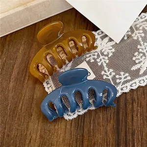 Pinces à cheveux élégantes en acrylique ambre et bleu pour coiffure stylée