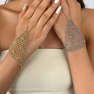 Westlicher Stil Hohl Spinnennetz Ring-Armband Für Damen Gold Silber Galvanisiert Kupfer Handschmuck Armband