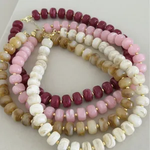 Dames Mode Bohemian Acryl Chunky Kralen Halsketting Kleurrijke Ronde Hars Kraal Choker Halsketting Voor Reizen Feest Statement Sieraden