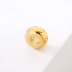 Stainless Steel Abacus Flat Beads Large Hole Spacers For DIY Jewelry Making Findings Gold Plated Geometric Spacer Beads
