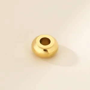 Polierte goldene Edelstahl Abakus Perle mit großem Loch für DIY Schmuckherstellung