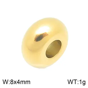 Detailaufnahme einer goldenen Abakus-Abstandshülse aus Edelstahl, 8x4mm groß.