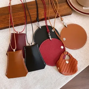 Handgemaakte Kunstlederen Hanger Ketting Brilhouder Stiksels Geometrische Minimalistische Trui Ketting Voor Vrouwen Sieraden