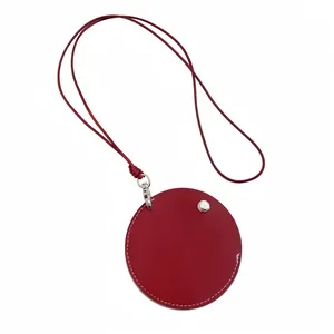Handmade Faux Leather Pendant Necklace Eyeglass Holder Stitching Geometric Minimalist Sweater Chain For Women Fashion Jewelry