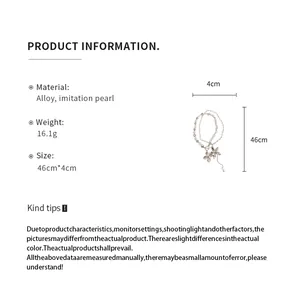 Details für Perlenhalskette mit Metallblumenanhänger und OT-Verschluss