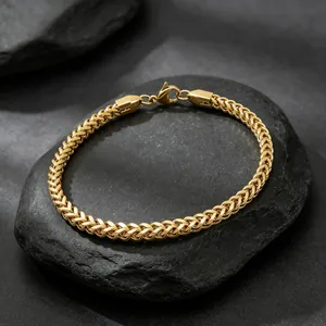 Stainless Steel Dragon Bone Chain Bracelet For Men Women Hip Hop Franco Link Bracelet Trendy Geometric Hand Jewelry