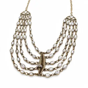 Parure de Bijoux Collier Bracelet Vintage en Métal Lourd Avec Strass pour Femmes Couleur Or Alliage Pendentif Lèvres Collier