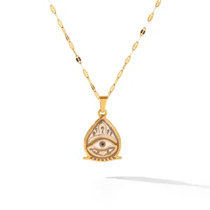 Collana con ciondolo a goccia occhio del diavolo in smalto vintage da donna
