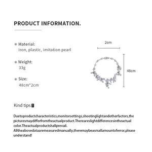 Produktdetails zur unregelmäßigen Perlen-Quasten-Halskette mit Größe und Material.