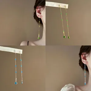 Luxus Kupfer Zirkonia Lange Quasten Ohrstecker Mit Silber Ohrringpfosten Elegante Damen Schmuck Geschenk Gold Silber Ohrringe