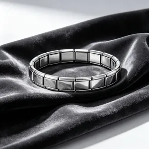 Bracelet à maillons carrés en acier inoxydable minimaliste pour hommes et femmes