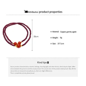Specifiche dettagliate del prodotto per questo elegante bracciale in granato e agata.