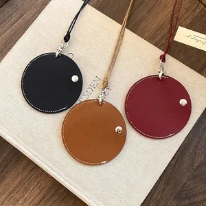 Veelzijdige ronde leren hanger brilhouder ketting in zwart, bruin en rood design