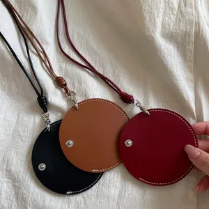 Minimalistische ronde leren hangerketting en brillenhouder lanyards voor dames en heren